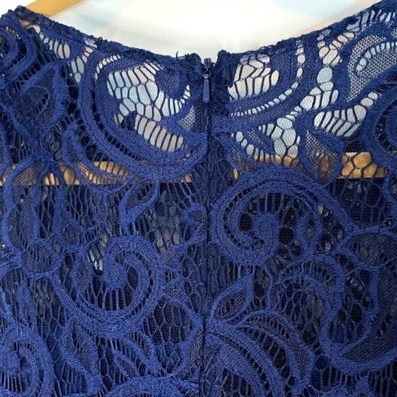 Homecoming Prom Party Beaded Lace Rhinestone Tulle Skater Dress - Picture 14 of 14